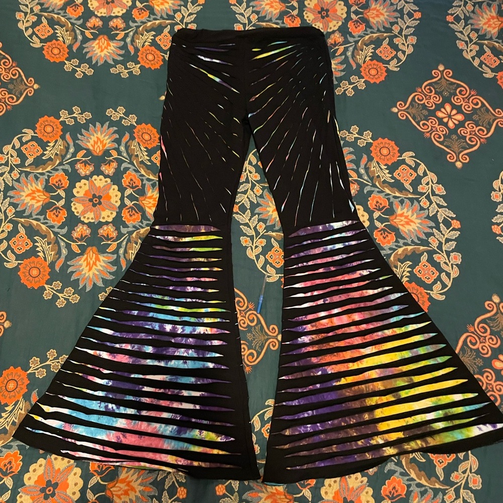 Jayli black and rainbow tie-die pants (P-2) - Picture 3 of 7